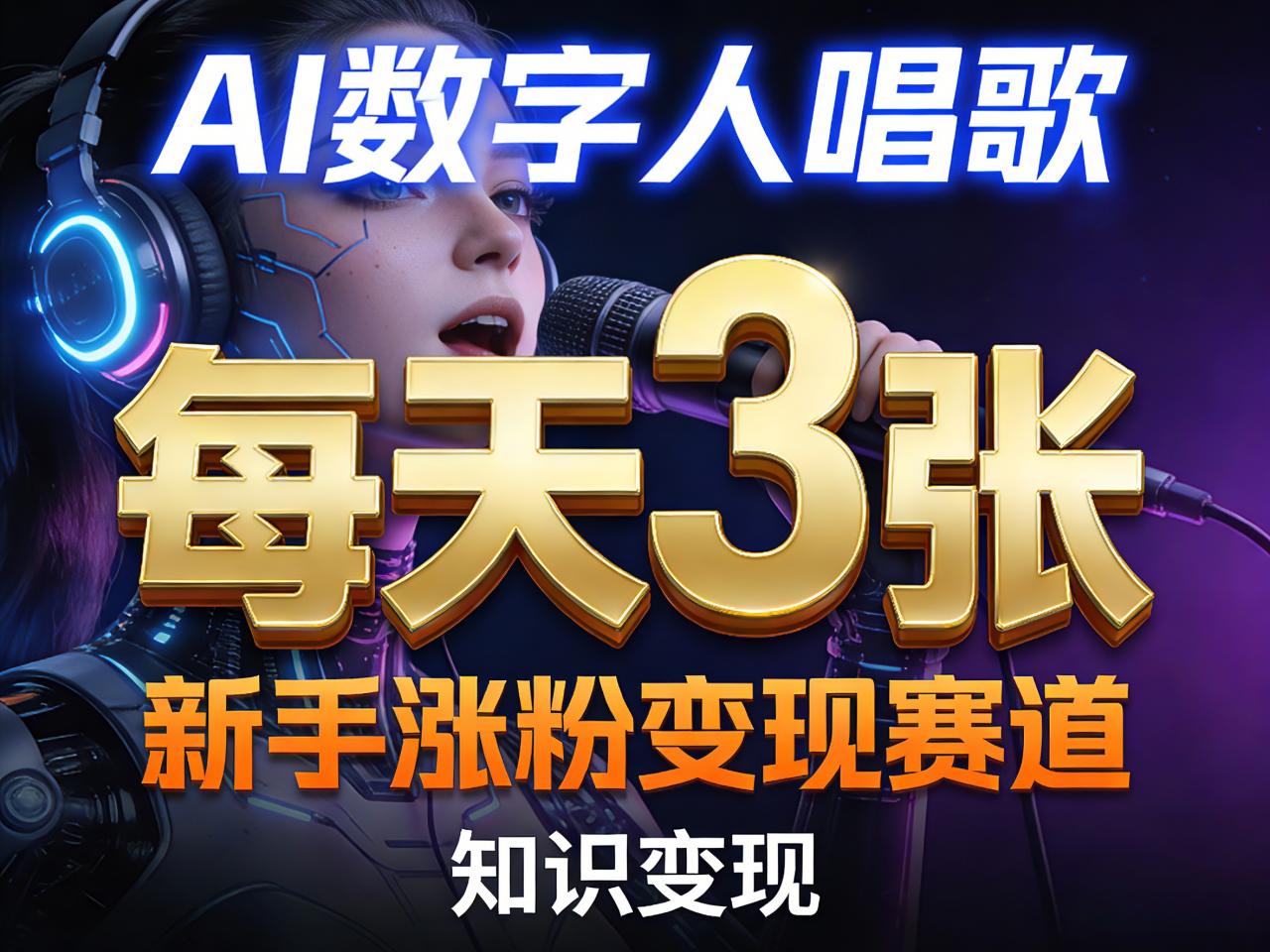 AI数字人唱歌,新手涨粉变现赛道,每天3张和知识付费,副业必备插图 AI数字人唱歌,新手涨粉变现赛道,每天3张和知识付费,副业必备