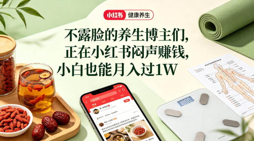 小红书健康养生科普图文赛道,不露脸的养生博主们,正在小红书闷声賺钱,小白也能月入过1W插图 小红书健康养生科普图文赛道,不露脸的养生博主们,正在小红书闷声賺钱,小白也能月入过1W