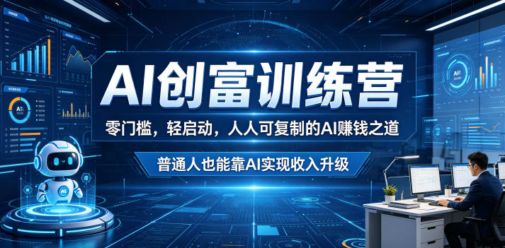 AI创富训练营,零门槛,轻启动,人人可复制的AI賺钱之道,普通人也能靠AI实现收入升级插图 AI创富训练营,零门槛,轻启动,人人可复制的AI賺钱之道,普通人也能靠AI实现收入升级
