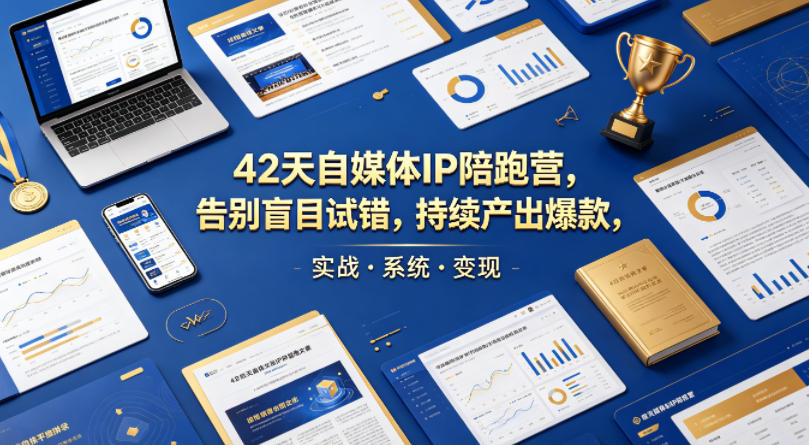 42天自媒体IP陪跑营,告别盲目试错,持续产出爆款,实战·系统·变现(更新2026)插图 42天自媒体IP陪跑营,告别盲目试错,持续产出爆款,实战·系统·变现(更新2026)