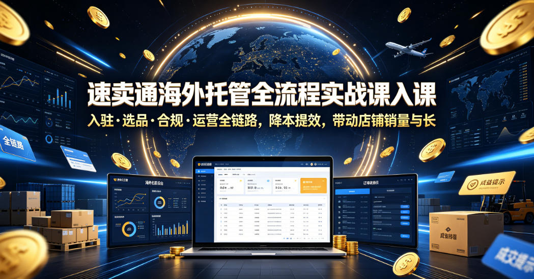速卖通海外托管全流程实战课入驻选品合规运营全链路,降本提效,带动店铺销量与收益增长插图 速卖通海外托管全流程实战课入驻选品合规运营全链路,降本提效,带动店铺销量与收益增长
