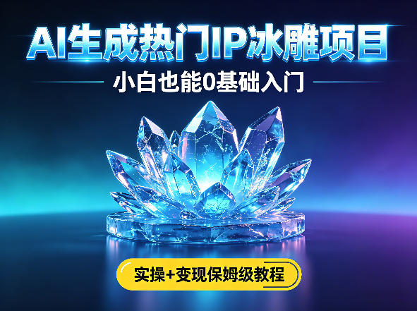 AI生成热门ip冰雕项目,小白也能0基础入门,实操+变现保姆级教程插图 AI生成热门ip冰雕项目,小白也能0基础入门,实操+变现保姆级教程