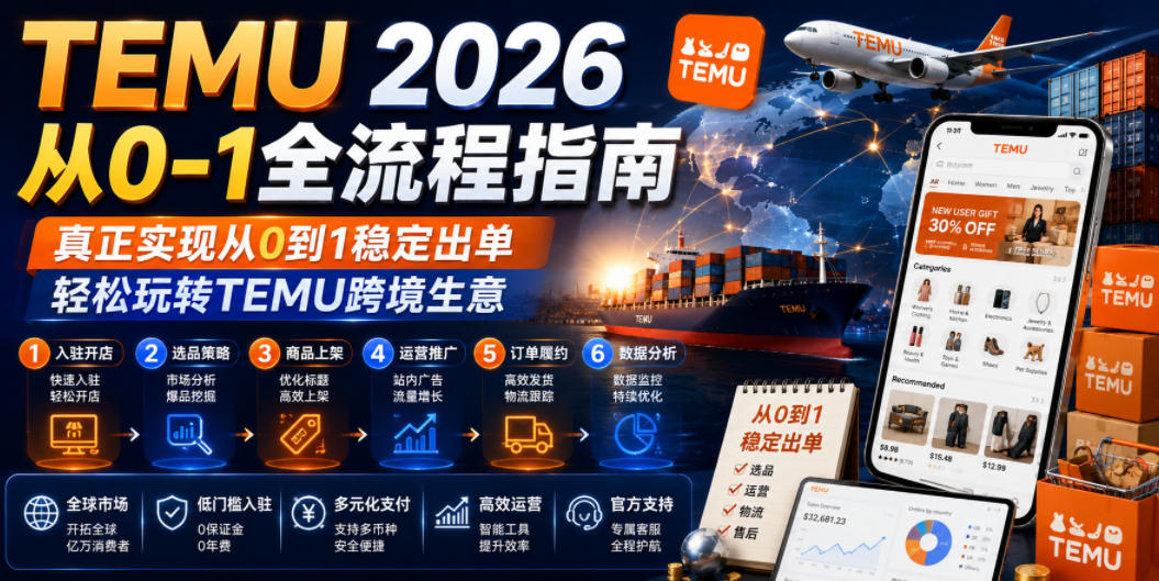 TEMU 2026从0-1全流程指南,真正实现从0到1稳定出单,轻松玩转TEMU跨境生意插图 TEMU 2026从0-1全流程指南,真正实现从0到1稳定出单,轻松玩转TEMU跨境生意
