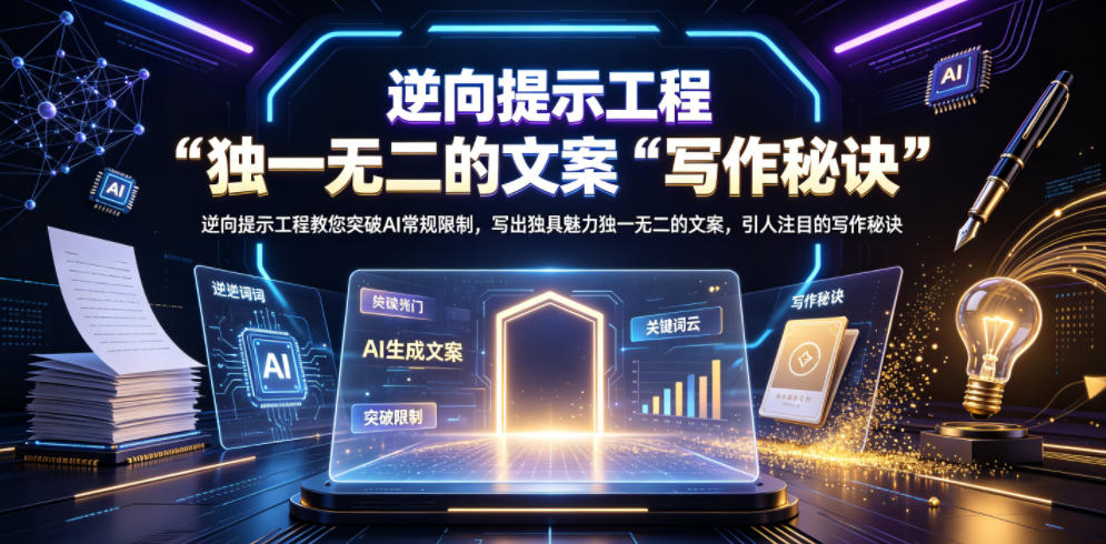 逆向提示工程教您突破AI常规限制,写出独具魅力独一无二的文案,引人注目的写作秘诀【原创双语字幕】插图 逆向提示工程教您突破AI常规限制,写出独具魅力独一无二的文案,引人注目的写作秘诀【原创双语字幕】