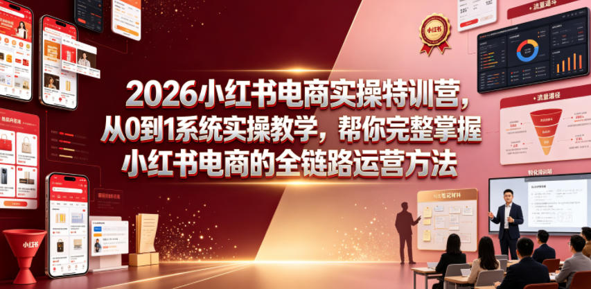 2026小红书电商实操特训营,从0到1系统实操教学,帮你完整掌握小红书电商的全链路运营方法插图 2026小红书电商实操特训营,从0到1系统实操教学,帮你完整掌握小红书电商的全链路运营方法
