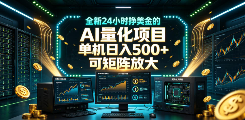 全新24小时挣美金的AI量化项目,单机日入500+,每天见收益,可矩阵放大【揭秘】插图 全新24小时挣美金的AI量化项目,单机日入500+,每天见收益,可矩阵放大【揭秘】