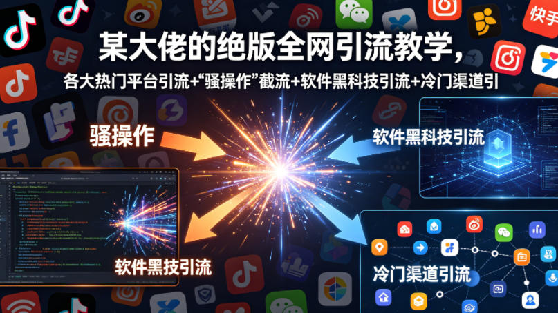 某大佬的绝版全网引流教学,各大热门平台引流+”骚操作”截流+软件黑科技引流+冷门渠道引流等插图 某大佬的绝版全网引流教学,各大热门平台引流+”骚操作”截流+软件黑科技引流+冷门渠道引流等插图