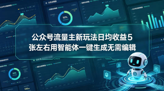 公众号流量主新玩法日均收益5张左右用智能体一键生成无需编辑插图 公众号流量主新玩法日均收益5张左右用智能体一键生成无需编辑