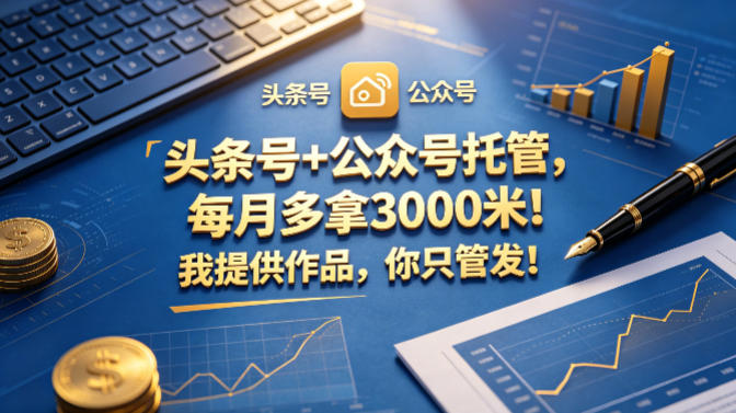头条号+公众号托管,每月多拿3000米!我提供作品,你只管发!【揭秘】插图 头条号+公众号托管,每月多拿3000米!我提供作品,你只管发!【揭秘】