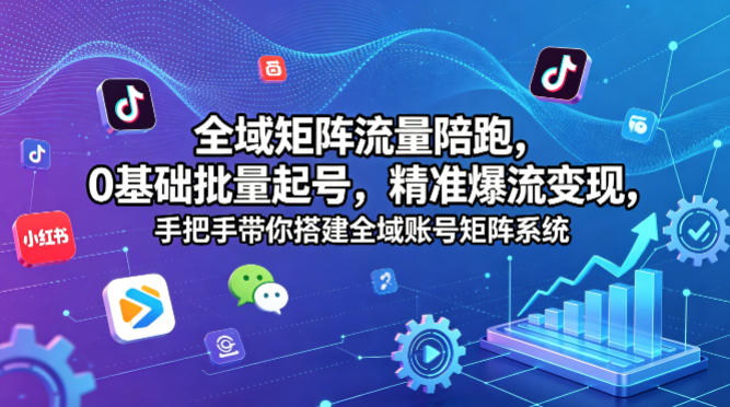 全域矩阵流量陪跑,0基础批量起号,精准爆流变现,手把手带你搭建全域账号矩阵系统插图 全域矩阵流量陪跑,0基础批量起号,精准爆流变现,手把手带你搭建全域账号矩阵系统