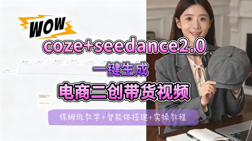 【Coze工作流搭建实操教程】seedance2.0+coze一键生成电商二创带货视频,全流程保姆级教学插图 【Coze工作流搭建实操教程】seedance2.0+coze一键生成电商二创带货视频,全流程保姆级教学