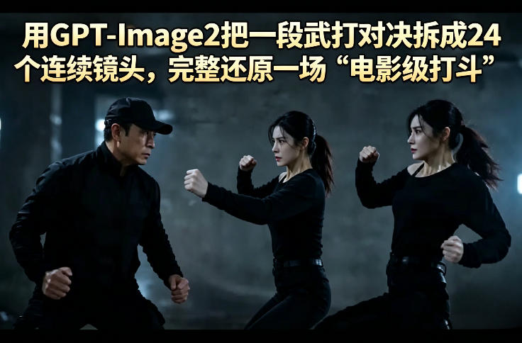 用GPT-Image2把一段武打对决拆成24个连续镜头,完整还原一场“电影级打斗”插图 用GPT-Image2把一段武打对决拆成24个连续镜头,完整还原一场“电影级打斗”