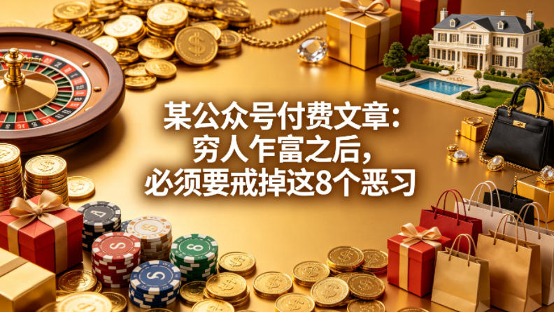 某公众号付费文章:穷人乍富之后,必须要戒掉这8个恶习插图 某公众号付费文章:穷人乍富之后,必须要戒掉这8个恶习