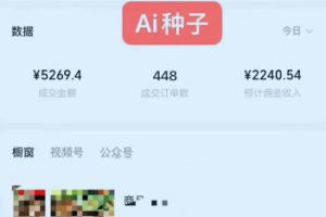 视频号AI种子带货，0粉0保证金就可做，人人能做，实操日入1k+