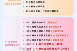小红书虚拟项目特训班9.0，AI原创PPT技术全跑通，单品单店月纯利润几个W