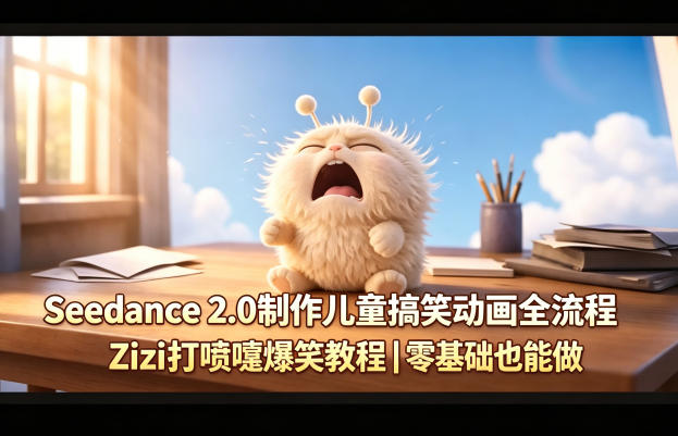 Seedance 2.0制作儿童搞笑动画全流程Zizi打喷嚏爆笑教程|零基础也能做插图 Seedance 2.0制作儿童搞笑动画全流程Zizi打喷嚏爆笑教程|零基础也能做